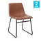 Flash Furniture 18" Light Brown LeatherSoft Dining Chairs, 2PK ET-ER18345-18-LB-BK-GG - alternate 4